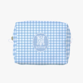 Necessaire Cubo – Quadriculado com monograma 2 INICIAIS