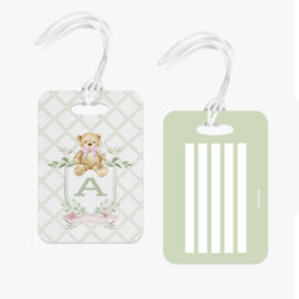 Tag de mala - Monograma urso treliça