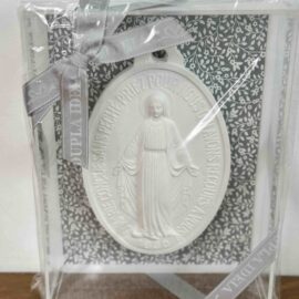 Caixa Acrilica com Medalh&atilde;o de N.S. com cinza